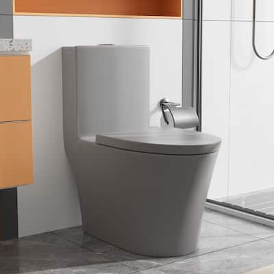 Elongated One Piece Toilet Dual Flush 1.1/1.6 GPF Water Saving Comfort Seat Height, Map 1000g