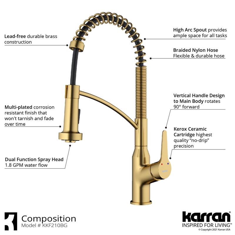 Karran Scottsdale Single-Handle Pull-Down Sprayer Kitchen Faucet