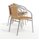 preview thumbnail 30 of 32, 4 Pack Aluminum and Rattan Commercial Indoor-Outdoor Restaurant Stack Chair