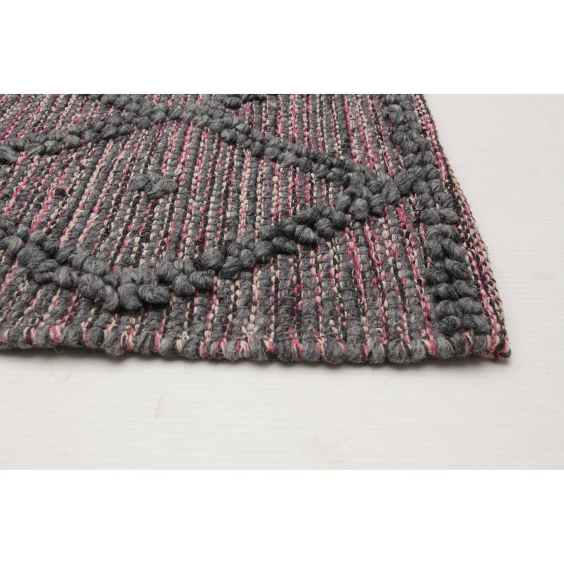 ECARPETGALLERY Braid weave Sienna Grey Wool Rug - 6'0 x 9'0