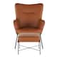 Izzy Modern Lounge Chair - N/A - Camel Faux Leather/Black