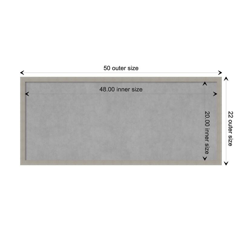 Amanti Art Woodgrain Stripe Grey Framed Magnetic Board - Board Size 48x20