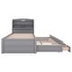 preview thumbnail 21 of 23, Twin Size Wooden LED Platform Bed with Trundle, with Storage Headboard, with Drawers