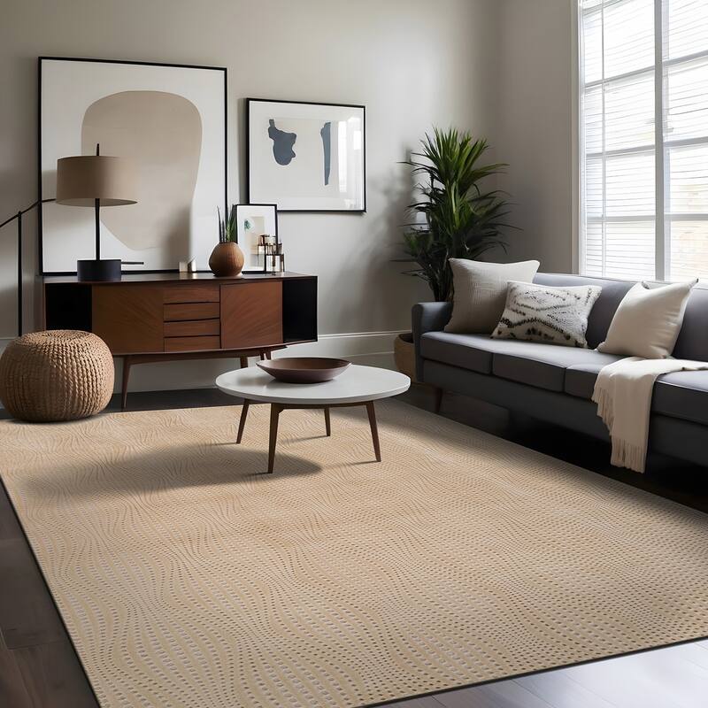 Beverly Rug Serenity Solid Modern Non Slip Soft Indoor Area Rug