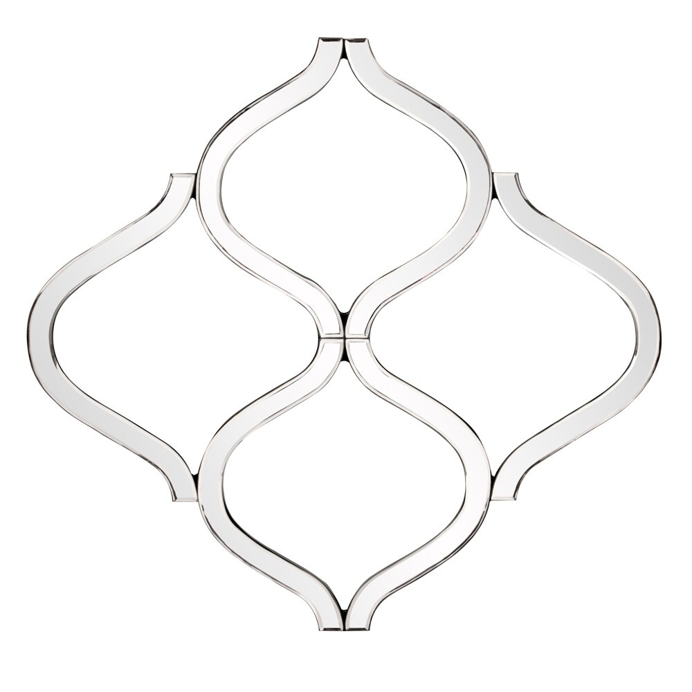 Allan Andrews Decorative Lattice Beveled Accent Wall Mirror - Silver