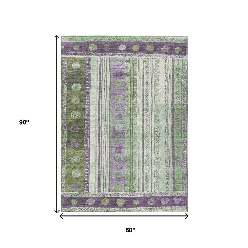 HomeRoots Striped Transitional Rectangle Outdoor Rug