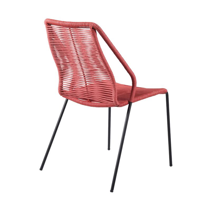 Clip Rope and Steel Indoor Outdoor Stack Dining Chairs - Set of 2