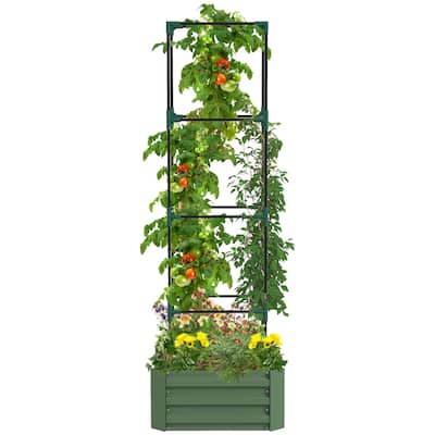 Outsunny Galvanized Raised Garden Bed