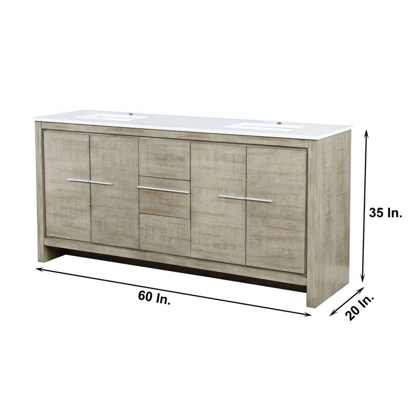 Lafarre 30 in W x 20 in D Rustic Acacia Bath Vanity and White Quartz Top