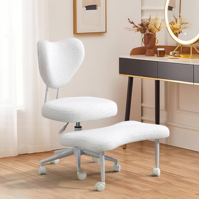 Meditation Chair, An Ergonomic Cross-Legged Seating Chair With Lumbar Support And A Height-Adjustable Seat Cushion - Beige