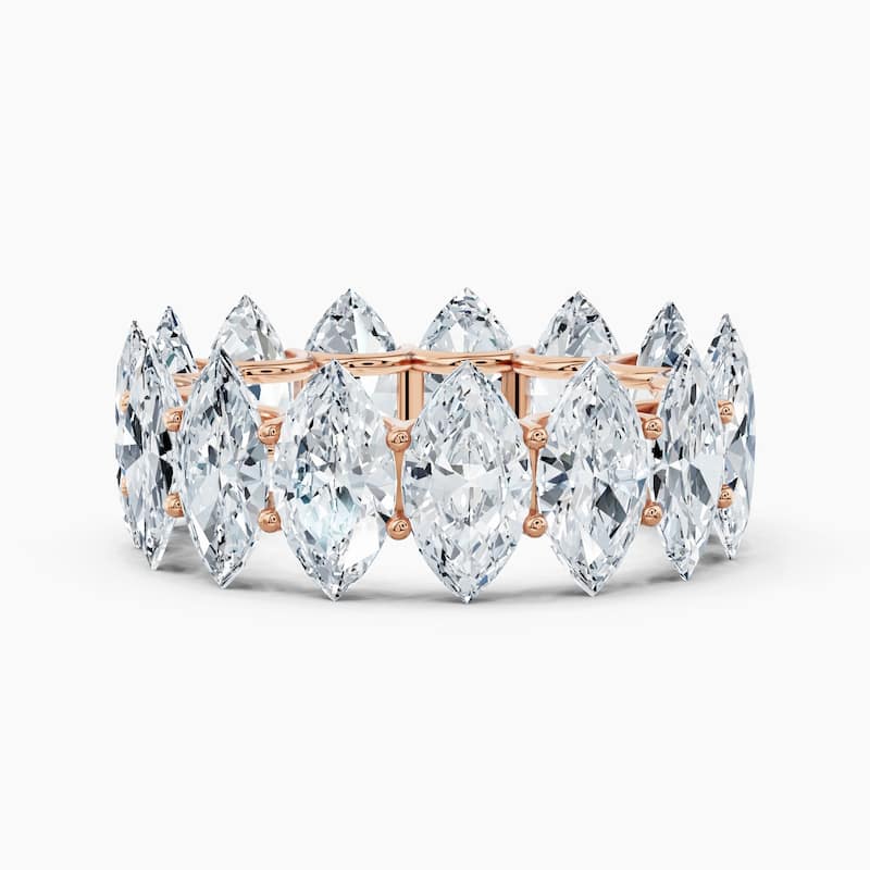Auriya 14k Gold Marquise North-South Lab Grown Diamond Eternity Band 2.70 - 11.25 ct. tw. (F-G, VS) - 11.25 ct. wt. - 7.5 - Rose