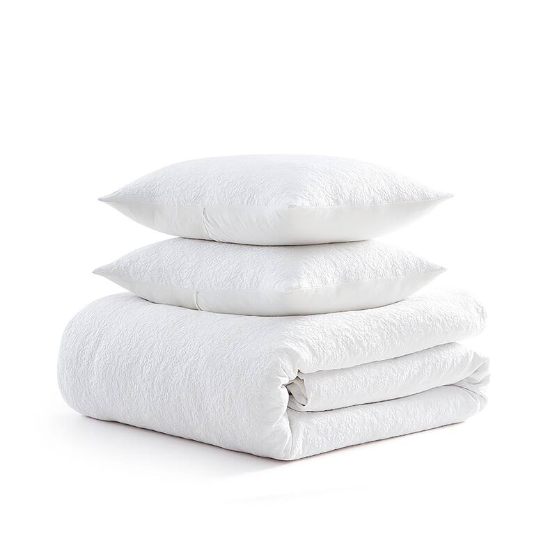 Martha Stewart Garden Trellis Cotton White Reversible Comforter Set