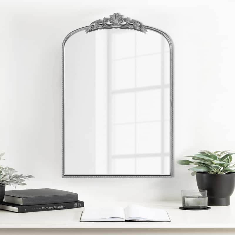 Ornate Wall Mirror Baroque Vintage Mirror - 24x36 - Silver