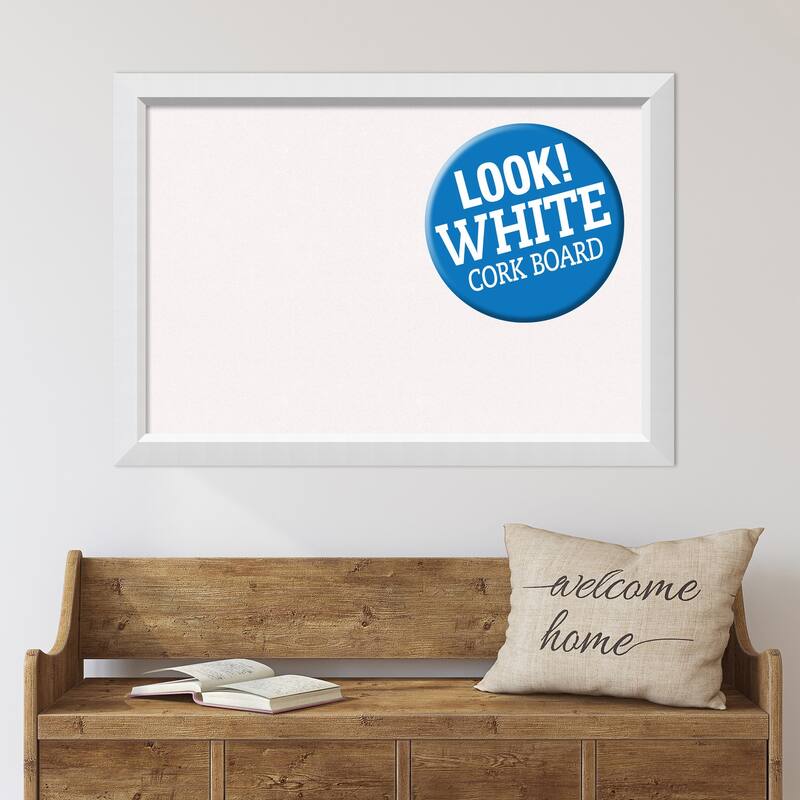 Framed White Cork Board, Blanco White