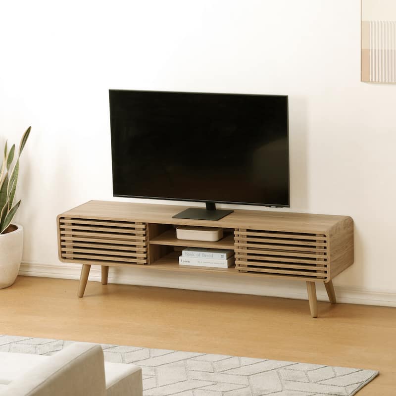 NPD Furniture Wilson 58 Inch Slat Low TV Stand