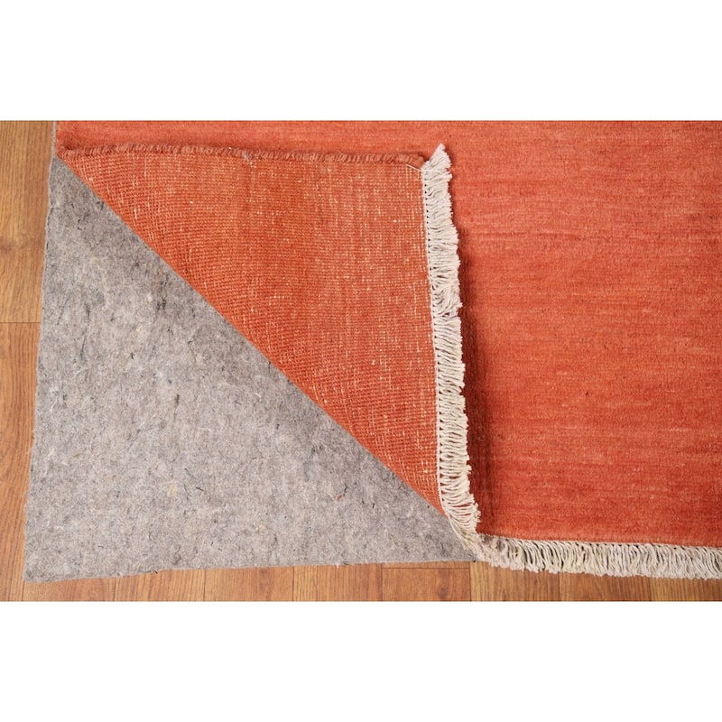 Orange Gabbeh Modern Area Rug Hand-Knotted Wool Carpet - 9'0"x 11'7"