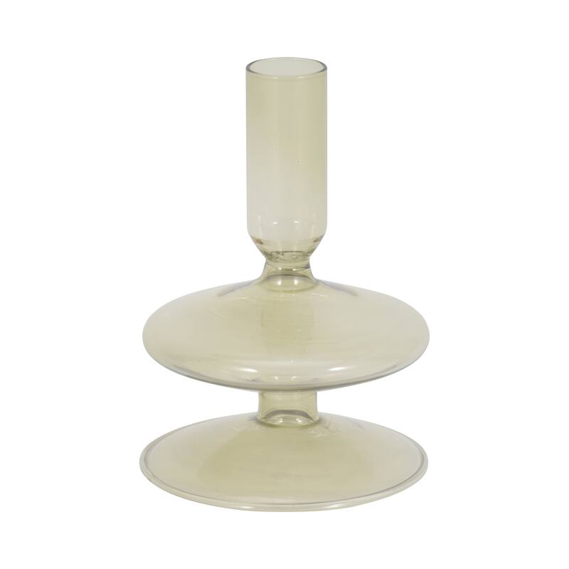 Sculptural Glass Candle Holder with Rounded Accent Base - Modern Tabletop Candle Holder for Any Room