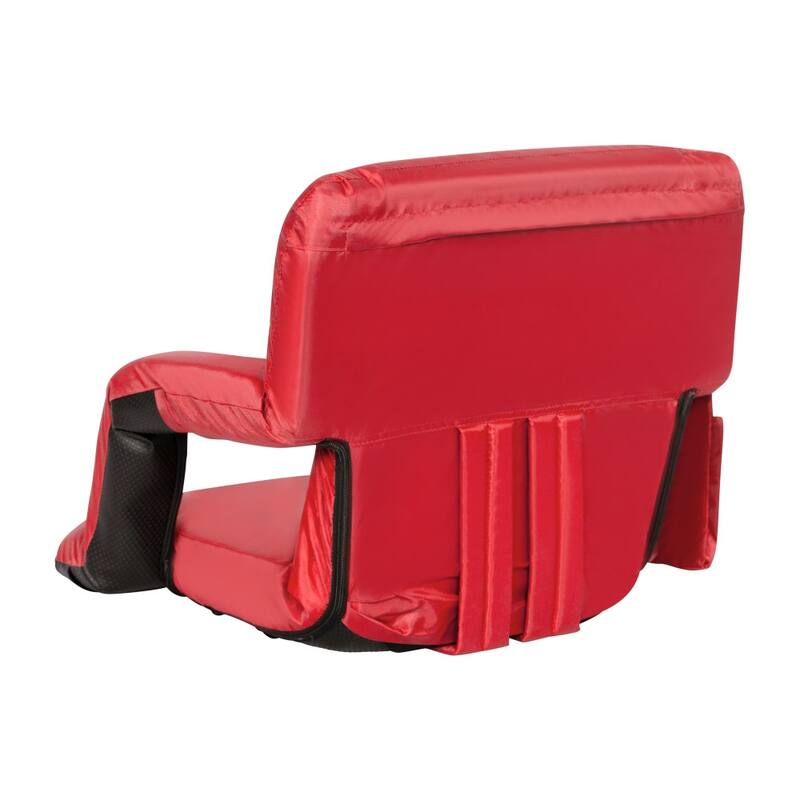 Backpack Reclining Padded Stadium Chairs with Armrests & Storage Pockets