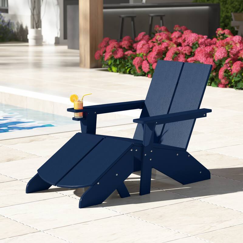 Coastin Modern Poly Adirondack Chair With Ottoman