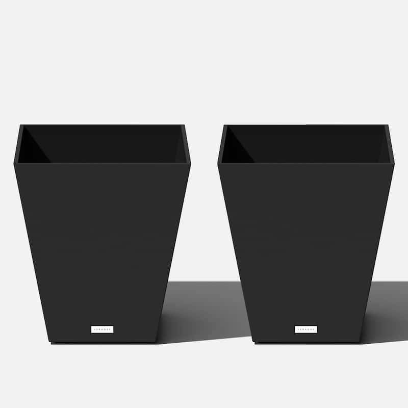 Pure Series Nobleton Planter - 18 inch - 2 Pack - Black