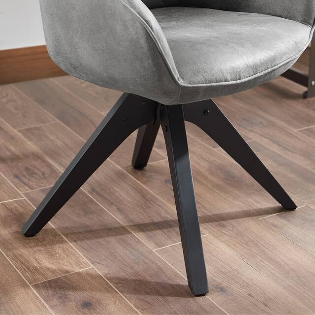 Art Leon Classical Swivel Office Accent Chair with Wood Legs