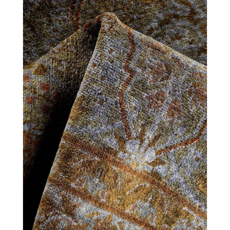 Overton Hand Knotted Wool Vintage Inspired Modern Contemporary Overdyed Brown Area Rug - 2' 7" x 4' 4"