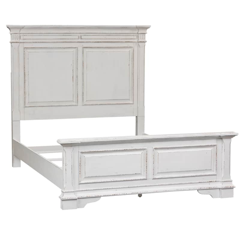 The Gray Barn Abbey Park Weathered Brown & Antique White Queen Panel Bed