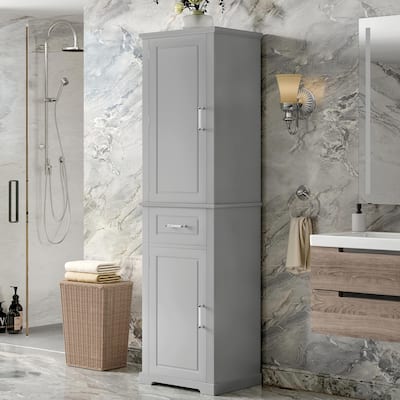 Tall Freestanding Bathroom Storage Cabinet, Two Door Sizes with Adjustable Shelf