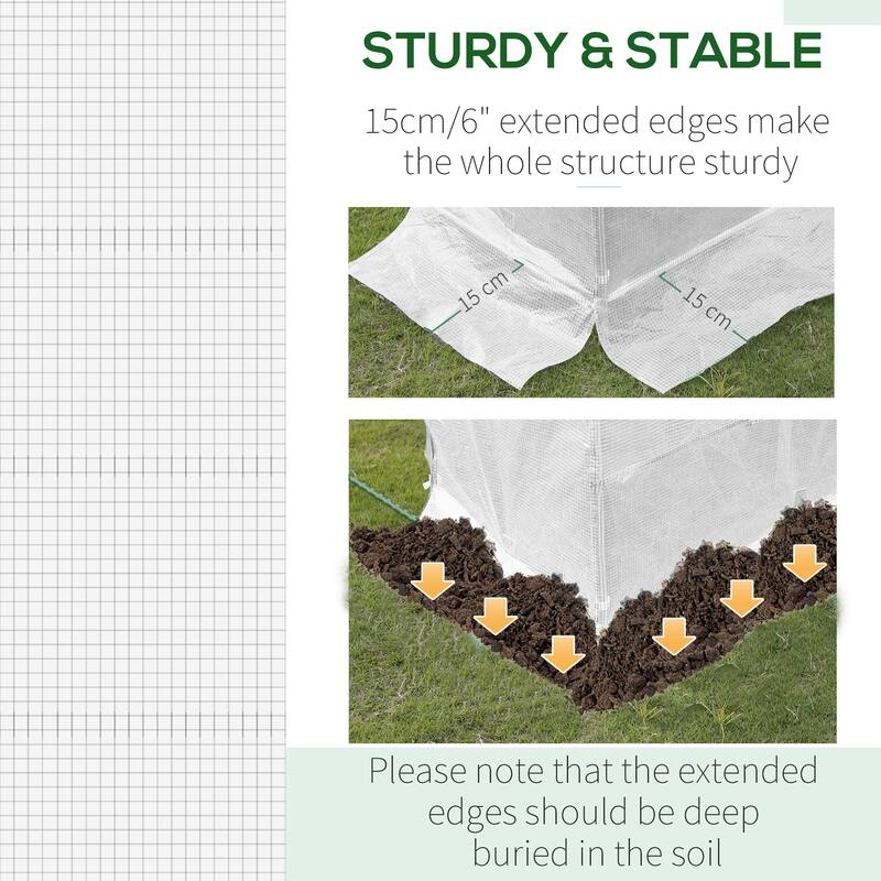 Outsunny Replacement Greenhouse Cover Tarp with Windows for Ventilation & Zipper Door, White