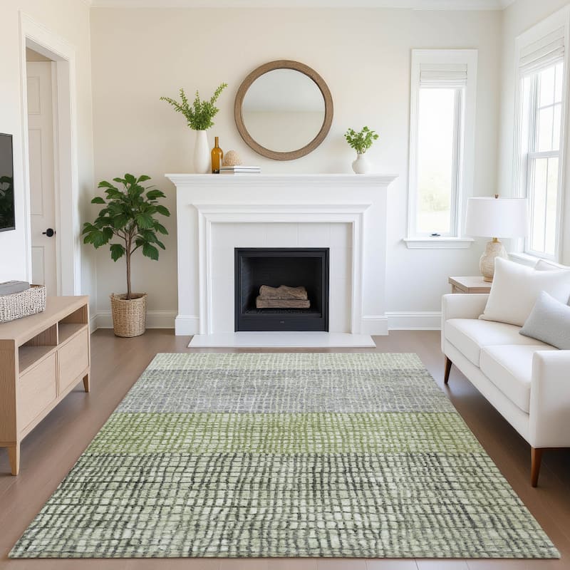 Premium Washable Super Soft Modern Ombre Mayfield Rug - 8' x 10' - Aloe