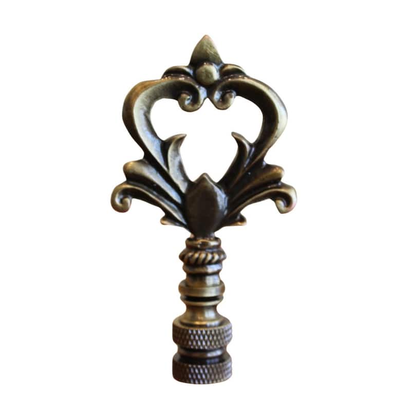 Neo-Classical Church Key Lamp Finial Antique Brass, 3.1"h - Antiqued Brass