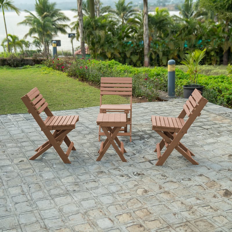 Las Cabos Fully Assembled All-Weather Recycled HDPE Outdoor Folding Bistro Chair