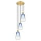 preview thumbnail 7 of 48, Innovations Lighting Endless Possibilities Ballston - Brookhaven Almond - 3 Light 13" Cord Hung Multi Pendant Satin Gold/Sapphire Blue