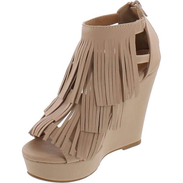 fringe slip on sandals