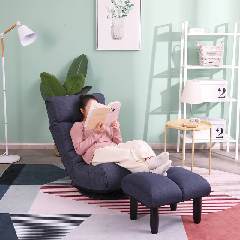 Adjustable Reclining Floor Sofa Chair with Built-in Spring Seat