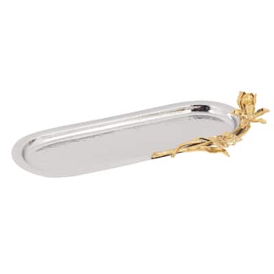 Elegance Gold Butterfly Long Oval Tray