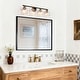 preview thumbnail 12 of 16, Iain Modern Black 3/4-Light Bathroom Vanity Lights Globe Seeded Glass Dimmable Wall Sconces