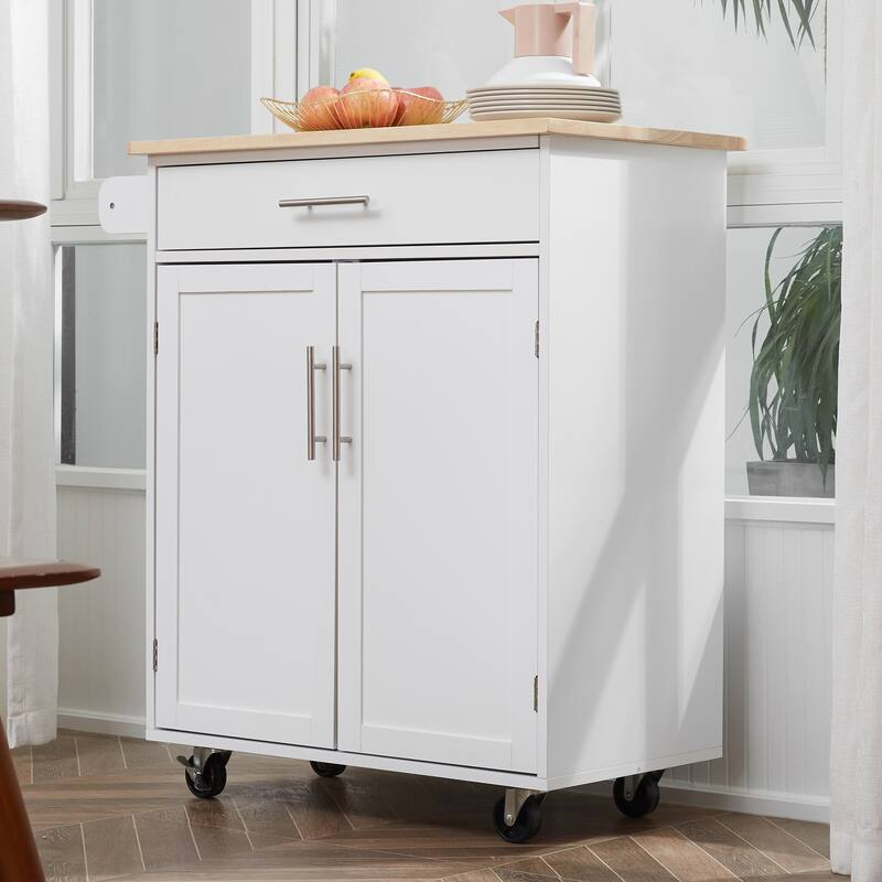 Kitchen Island Cart Rolling Trolley Cart With Drawer(no include stool)