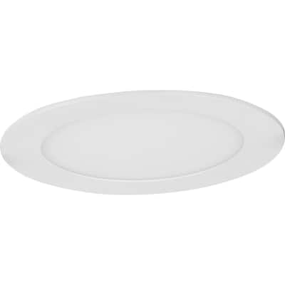 Everlume Collection 6 in. Satin White 5-CCT LED Low Profile Canless Recessed Downlight - 7.165 in x 7.165 in x 1.815 in