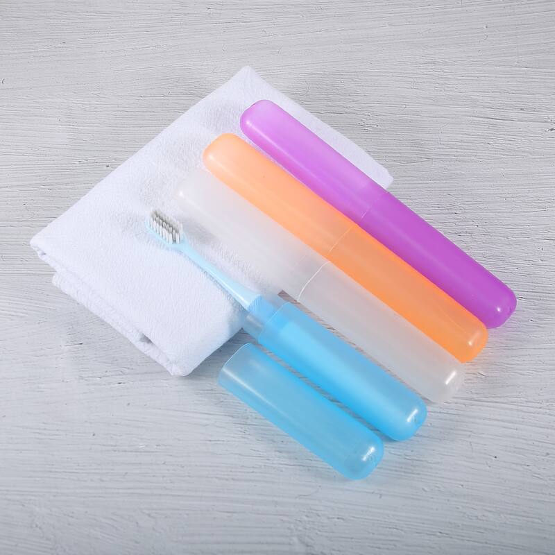 4 Pcs, Toothbrush Travel Case, Plastic, Lightweight Traveling Toothbrush Holders Case, 7.48"x1.06"