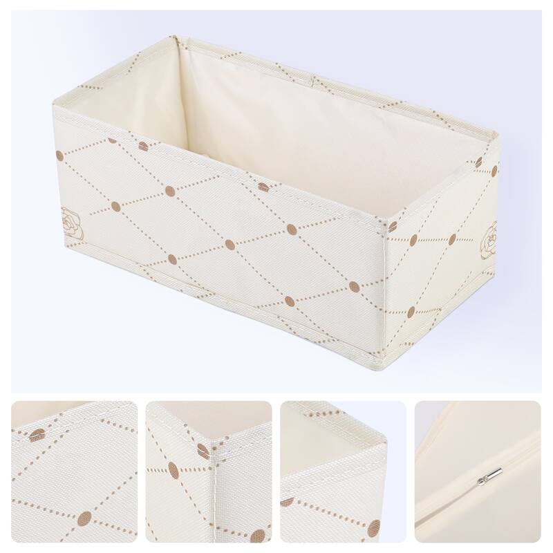 3 Pcs Collapsible Storage Cube, Storage Bin for Shelves Closet, Fabric Storage Basket for Organizing Clothes Books - Beige - 11*5.5*4.7in