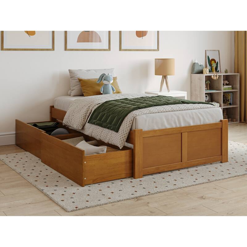 Concord Platform Bed with Footboard and Storage Drawers