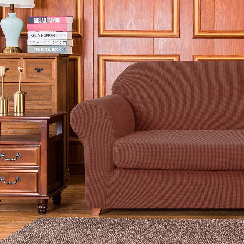 Subrtex 2 Piece Loveseat Slipcover Stretch Spandex Furniture Protector