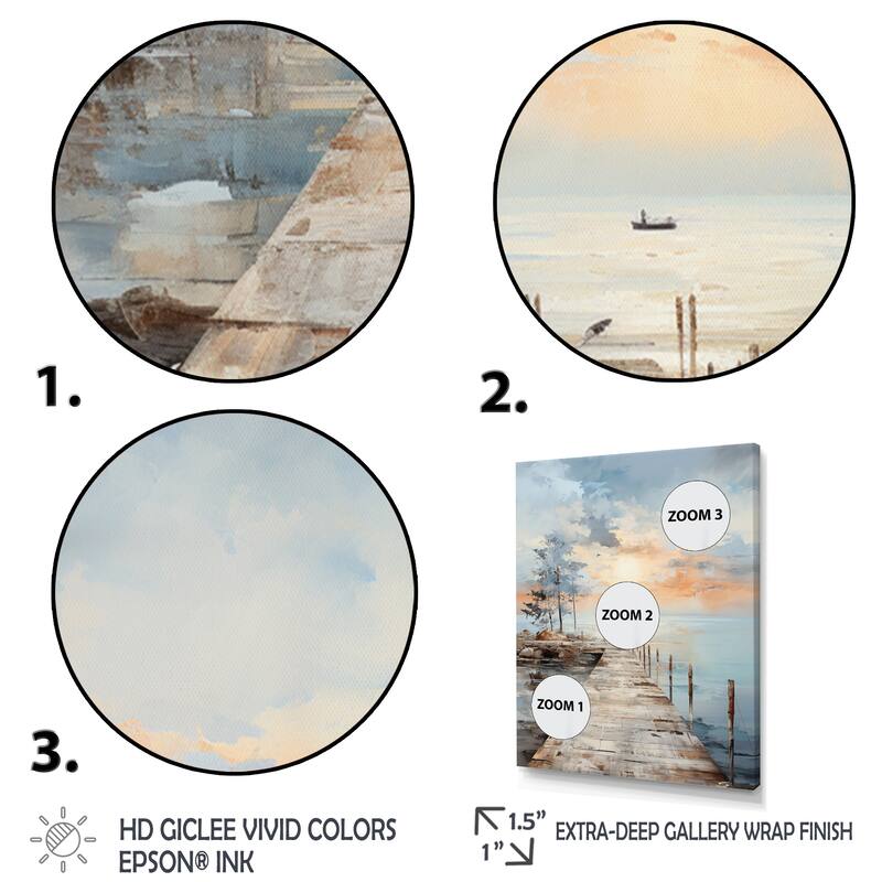 Designart "Pier And Dock Seaside III" Coastal Pier Wall Decor