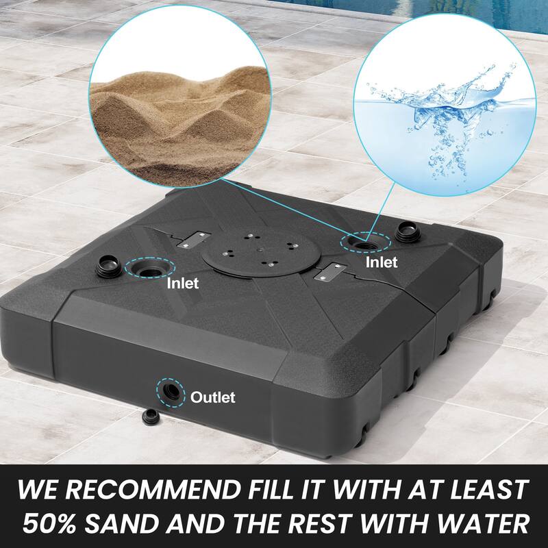 11.5' Cantilever Patio Umbrella with Umbrella Base Stand, Crank Lift, 360 Degree Rotation & Tilt