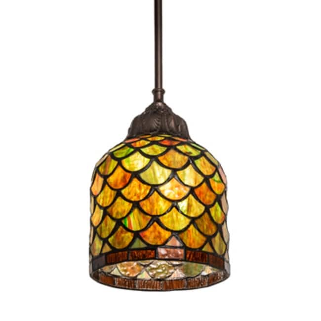 Meyda Tiffany 245421 6" Wide Mini Pendant - Mahogany Bronze