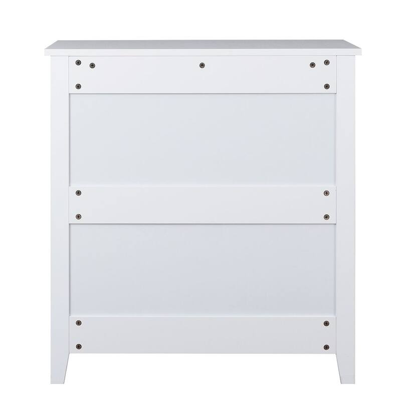 Modern Solid Wood Drawer Dresser with Retro Round Handles