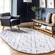 preview thumbnail 14 of 12, Brooklyn Rug Co Willow Contemporary Diamond Shag Area Rug 5' x 8' Oval - White
