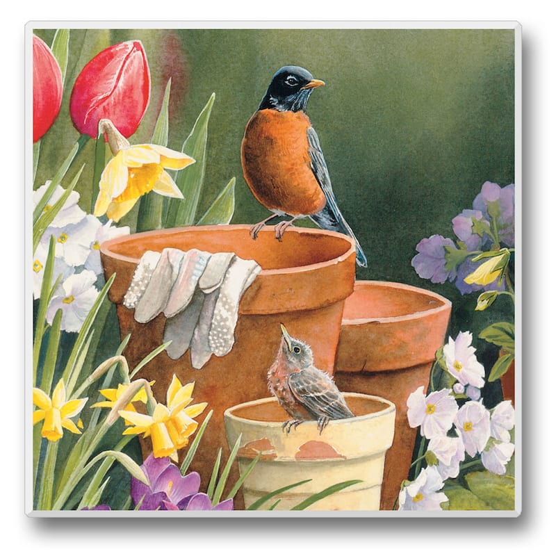 Counterart Absorbent Stone Coasters - Take Flight 12 - Set of 4 - 4x4x150