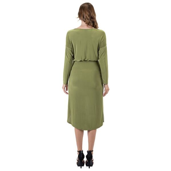 knee length tulip dress 24seven Comfort Apparel Long Sleeve Dressy Tulip Skirt Knee Length Dress - Bed Bath & Beyond